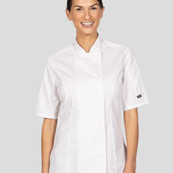 Ladies&#39; Short Sleeve Fitted Chef&#39;s Jacket Thumbnail