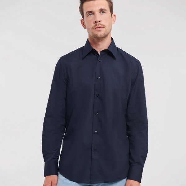 Russell Collection Long Sleeve Tailored Poplin Shirt Thumbnail