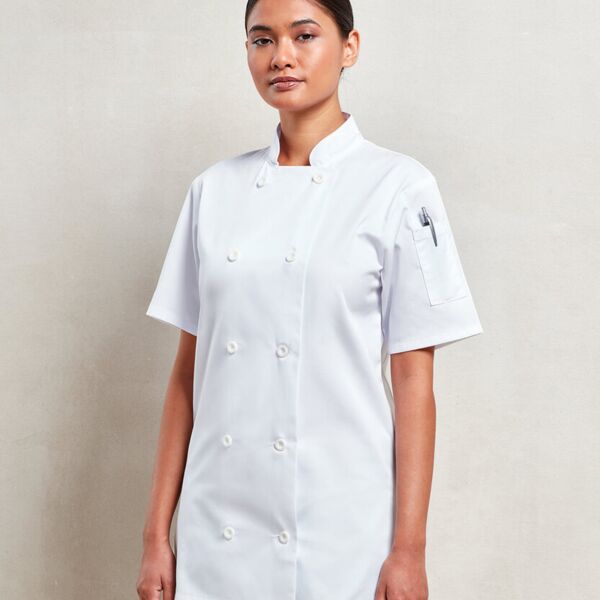 Women&#39;s short sleeve chef&#39;s jacket Thumbnail